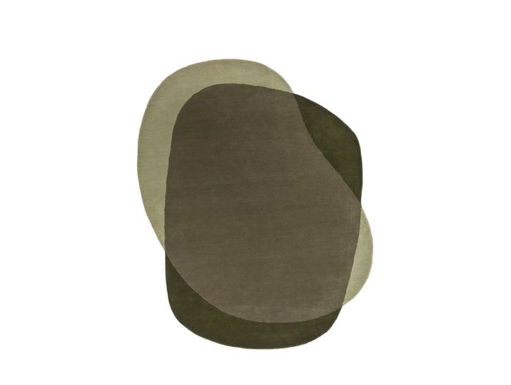 Handgetufteter Designer Wollteppich „Element Moore Moss“, verschiedene Grössen Grüntöne BRINK & CAMPMAN
