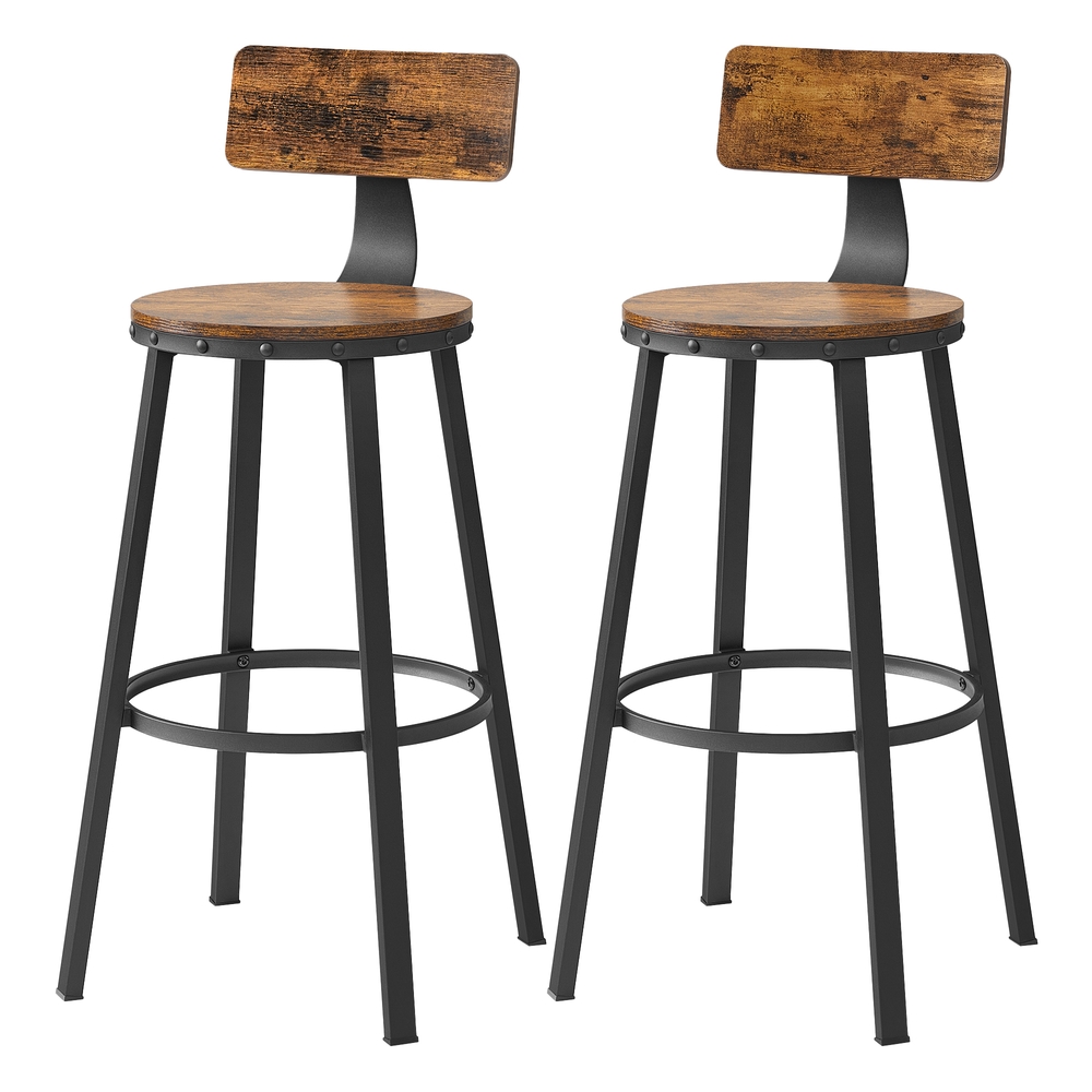 VASAGLE Thekenhocker 2er Set, Barhocker mit Rückenlehne, Esszimmerstuhl für Küche LBCB35026B01V1