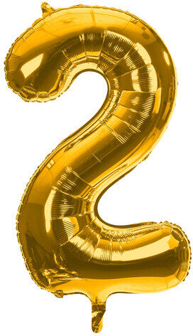 Folienballon "2", gold, 86 cm