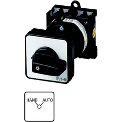 Eaton 010381 Umschalter, T0, 20 A, Zwischenbau, 2 Baueinheit(en), Kontakte: 4, 90 °, rastend, ohne 0-Stellung, HAND-AUTO, Abwicklungs Nr. 15452