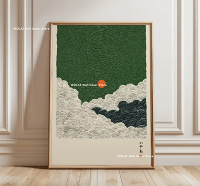 Inspire Picks Japanese Koi Fish Zen Canvas Wall Art Forest & Sun Abstract Peaceful Decor 6 50x70cm Unframed