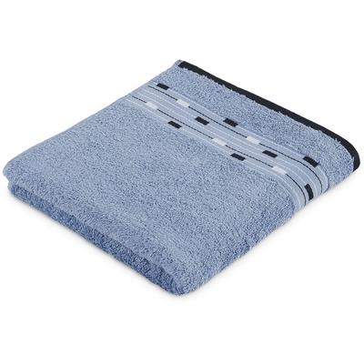 Handtuch MÖVE FOR FROTTANA "Magic Uni", grau, B:50cm L:100cm, Walkfrottee, Obermaterial: 100% Baumwolle, Handtücher, mit Bordüre aus kleinen Rechtecken