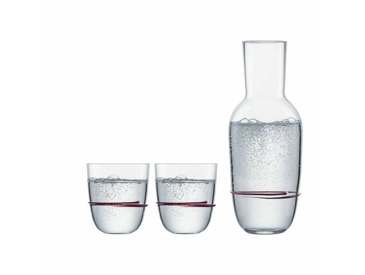 Zwiesel Glas Gläser-Set Aura Aubergine, 3-tlg., Glas, Karaffe mit 2 Bechern