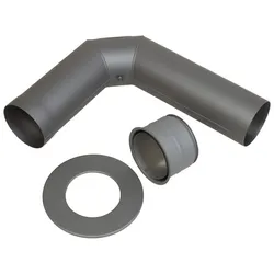 Hark  Kaminofen  Anschluss-Set  titan  Standard    Knie  +  Wandfutter  +  Rosette
