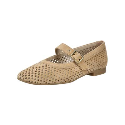 Riemchenballerina PAUL GREEN "Paul Green Ballerinas Leder", Damen, Gr. 42, Leder, beige, Schuhe Riemchenballerina