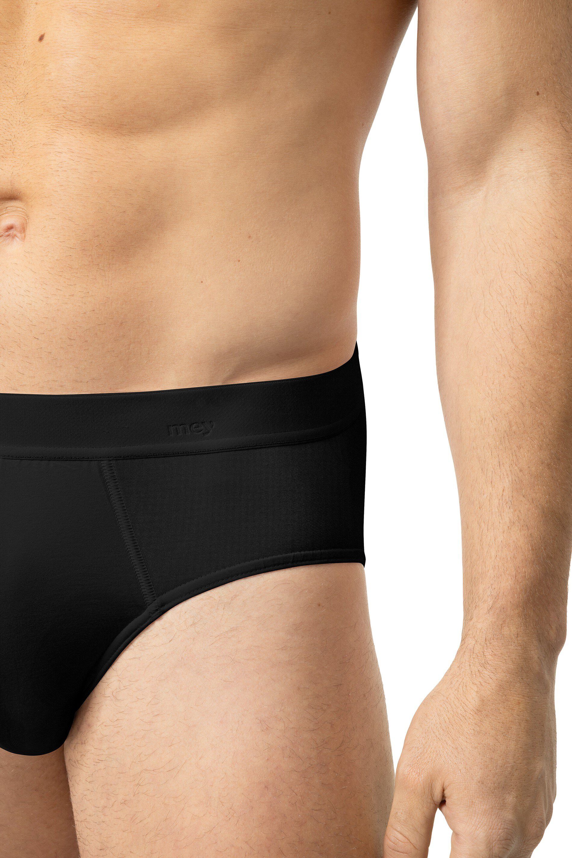 Slip MEY "SOFTBALL", Herren, Gr. 6L, schwarz, Obermaterial: 57% Baumwolle, 38% Polyester, 5% Elasthan, unifarben, Unterhosen Slip, mit elastischem Bundabschluss schwarz 6L