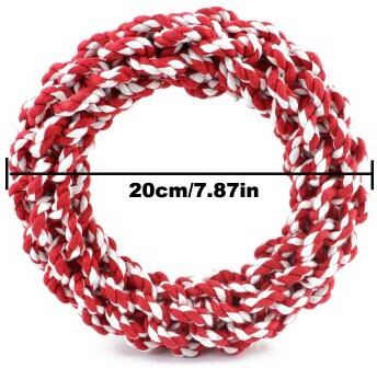 Inspire Select Bite Resistant Cotton Rope Ring Dog Chew Toy Durable Molar Teething Tug Toy For Medium Large Dogs Teeth Cleaning l