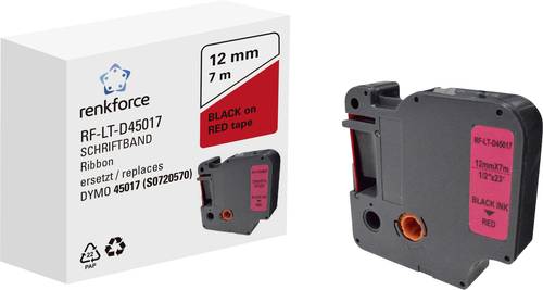 Renkforce RF-LT-D45017 Kompatibel ersetzt DYMO D1 - 45017 12mm Bandfarbe: Rot Schriftfarbe: Schwarz 7m