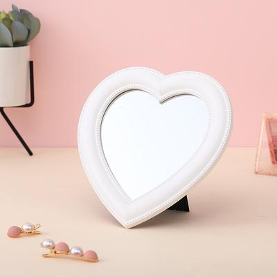 Inspire Daily Merch Girl Heart Mirror Decorative Cosmetic Mirror For Home And Dormitory Wall Decor white