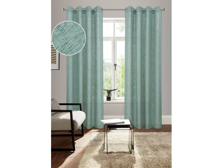 Gardine BRUNO BANANI Jaden Gr. 4, grün, B:140cm H:245cm, Polyester, Gardinen, Gardine, modern, zeitloser Schal, Leinenoptik