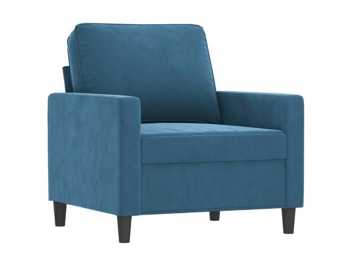 CHIC Chaise-Canapé - Fauteuil avec accoudoirs Bleu 60 cm Velours - 78x77x80 cm 558656 S11