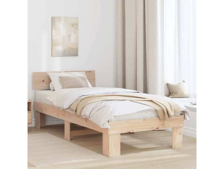 &Mode Lit 1 Personnes - BEWI - Structure de lit Adulte/enfant - Marron 90 x 190cm bois massif en pin 273728