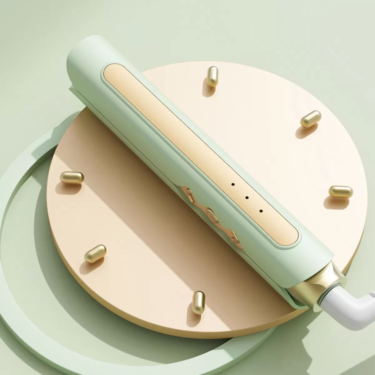 INF MINI 2-in-1 Glätteisen und Lockenstab - Tragbares Styling-Tool Grün
