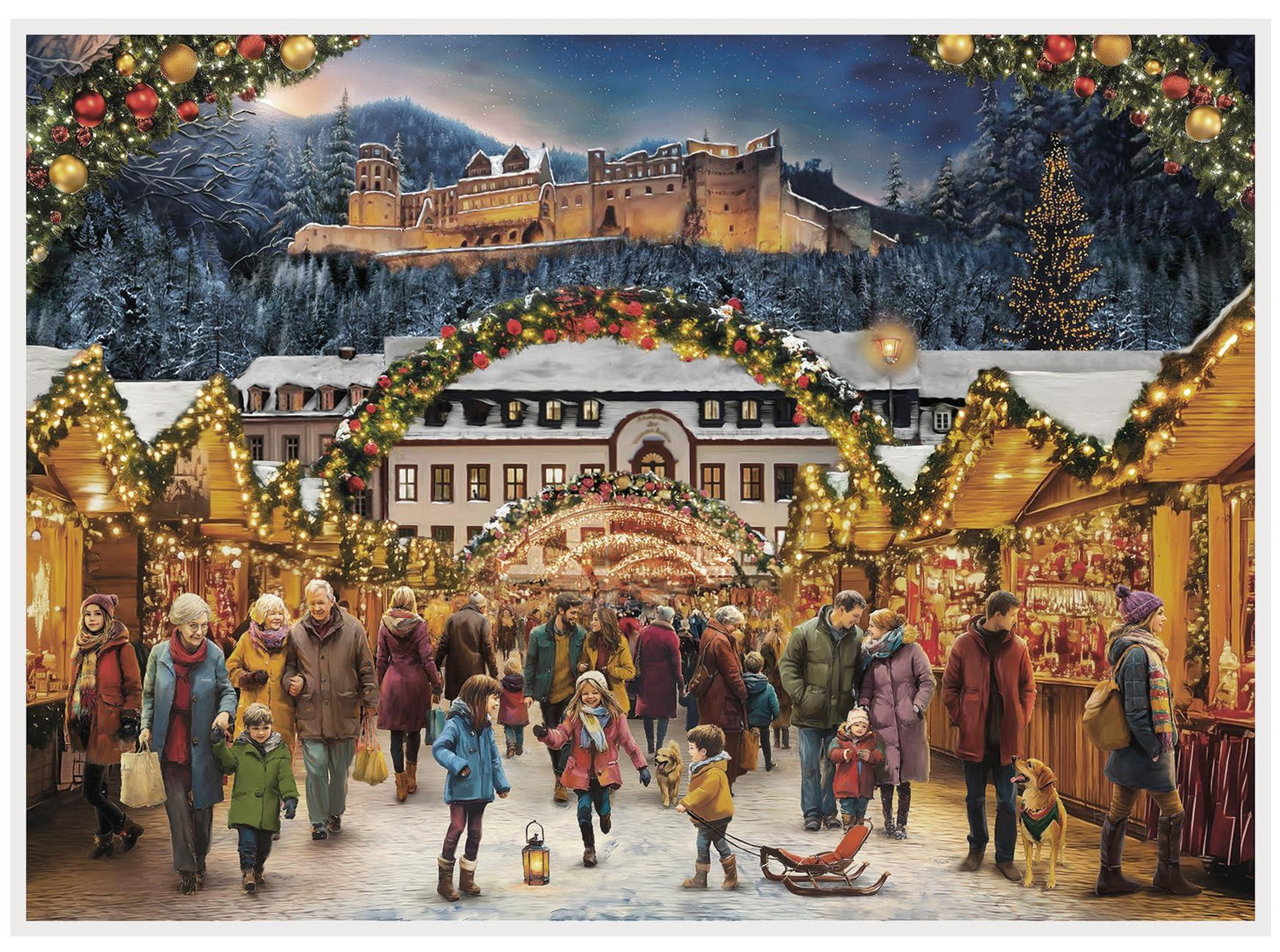 Adventskalender Heidelberg Schloss Papier