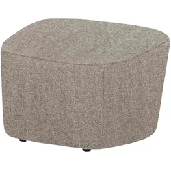 Hocker Lofty aus Stoff, robustes Melange-Design, moderner Stil, Farbe Natur, gepolstert