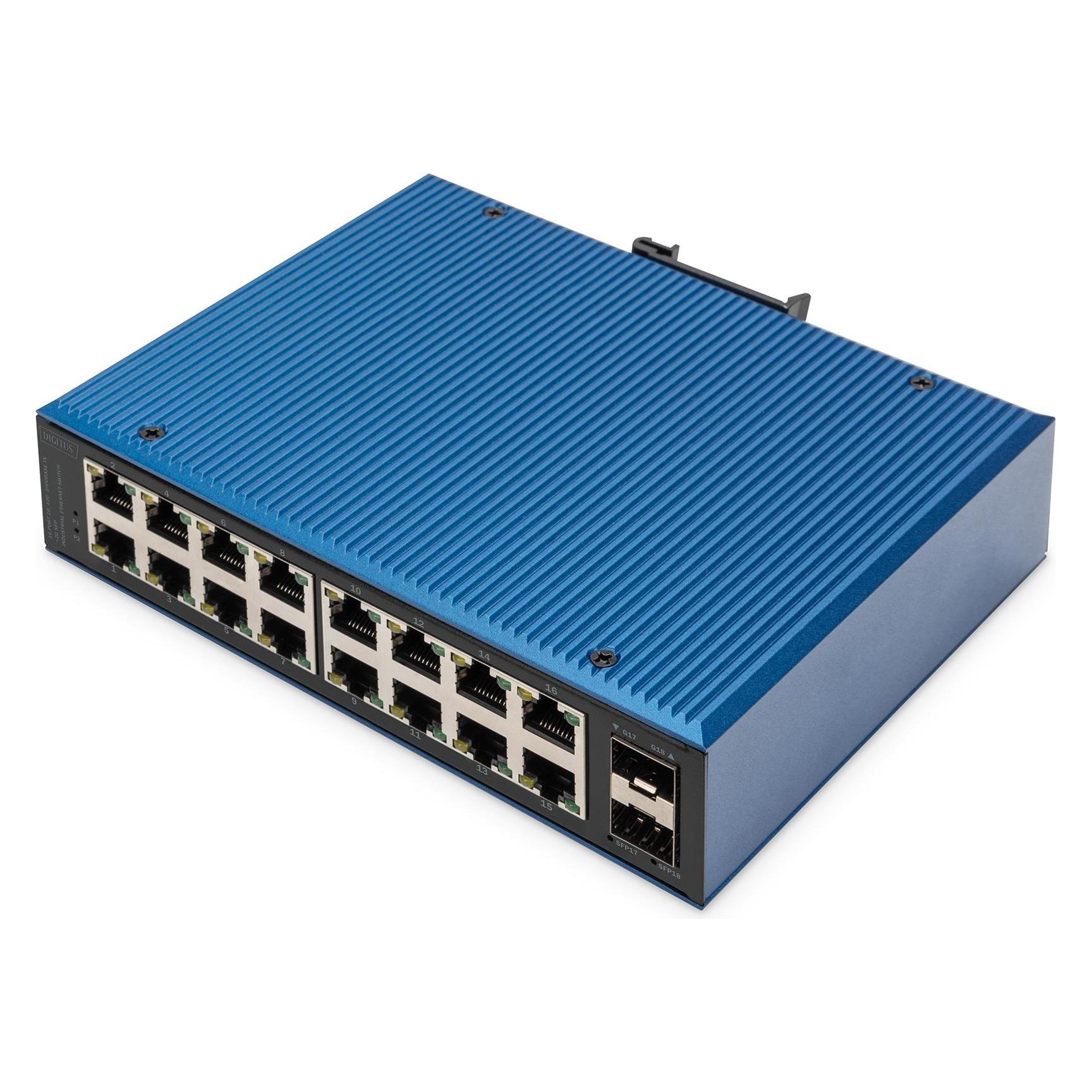 Digitus 16-port 10/100/1000BASE-TX +2G SFP Industrial Ethernet Switch (16 Ports) (DN-651138)