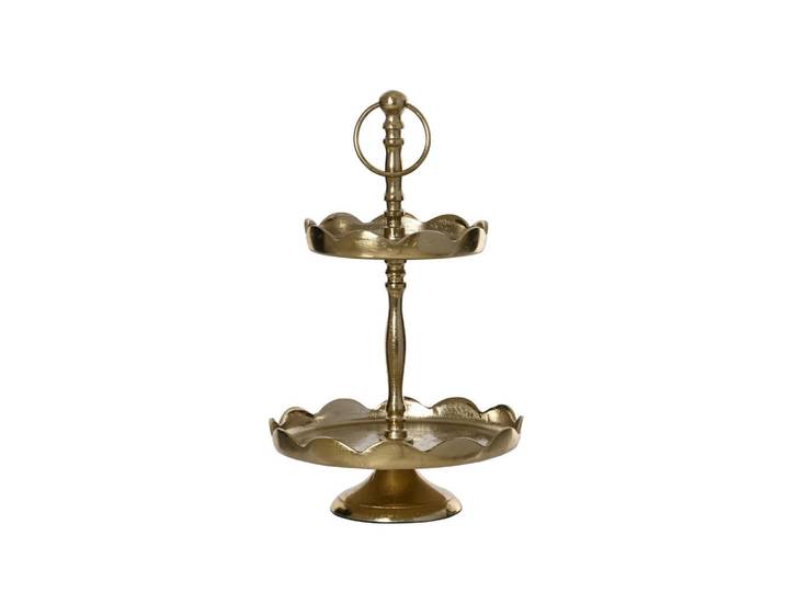 Etagere, Metall, rund, 20x35x20 cm, Tragegriff, Geschirr, Tischkultur & Serviergeschirr, Etageren
