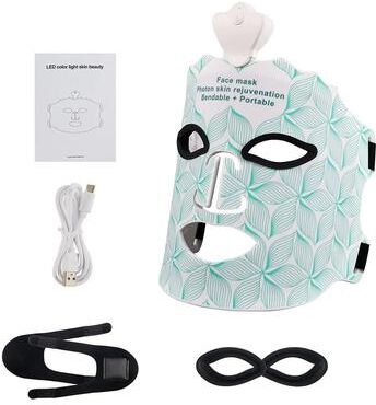 Useful Little Things 7 Colors Photon Silicone Face LED Mask And 3D Wireless Light Therapy Device a