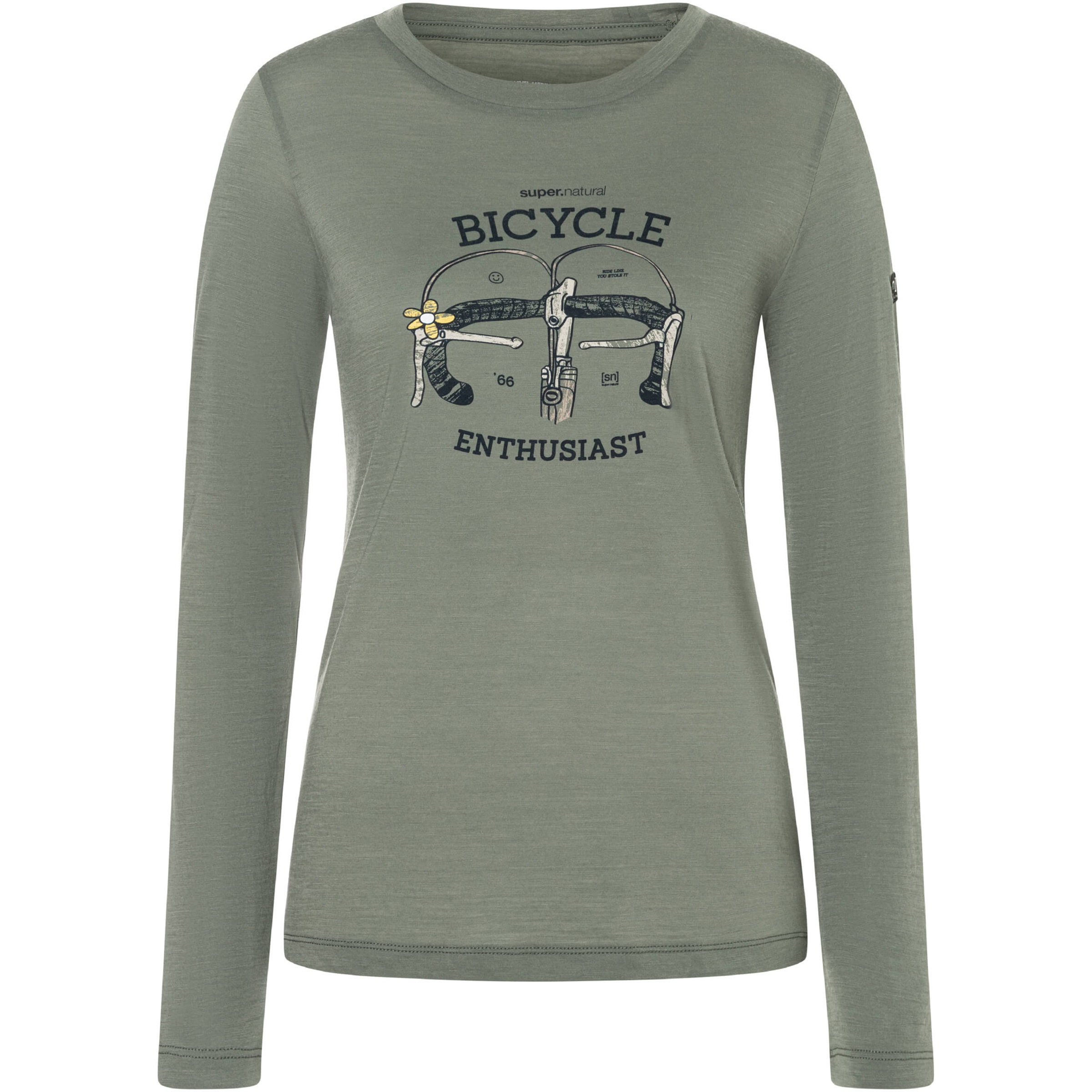 Super.Natural Bike Enthusiast Damen Longsleeves Merino oliv Größe XS Trekking Hautfreundlich Merinowolle