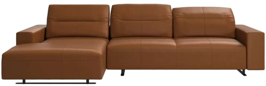 BoConcept Sofá Hampton chaiselongue izquida piel . Caramelo
