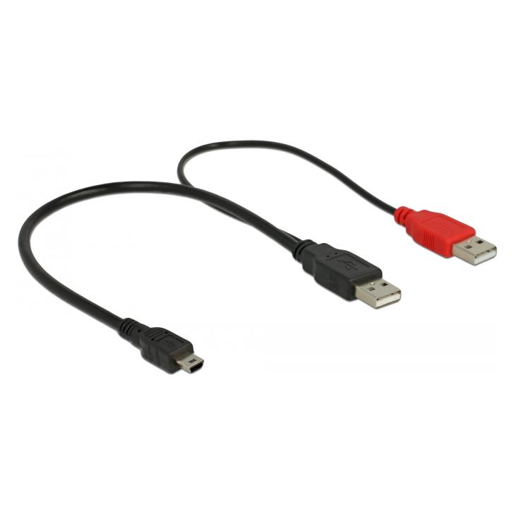 Delock 2 x USB-A - USB mini 5-pol (0.30 m, USB 2.0) (83178)