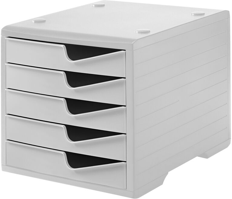 B2B Partner Sortierbox, 5 Schubladen, grau/grau
