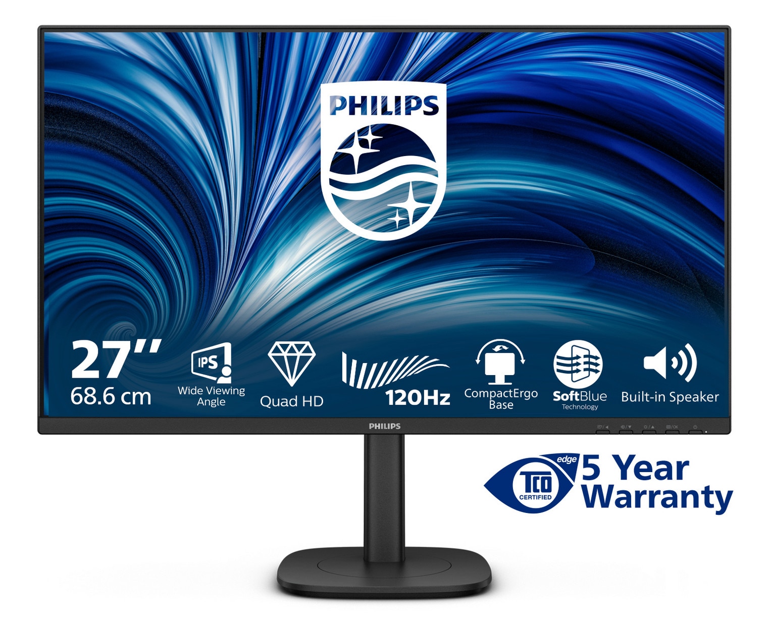 Philips 27B2N3500J 27 Zoll QHD IPS Office Monitor 16:9 120 Hz DP/HDMI/USB 27B2N3500J/00