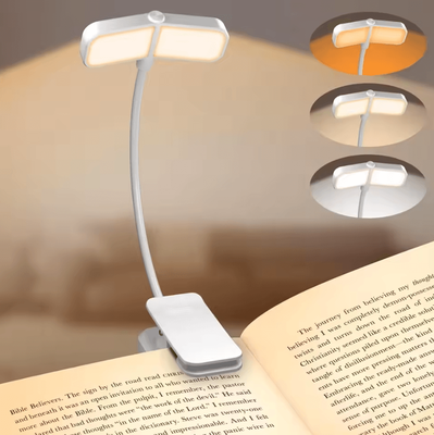 Inspire Curations Wing Shaped Rechargeable Book Light Portable Kids Reading Lamp white