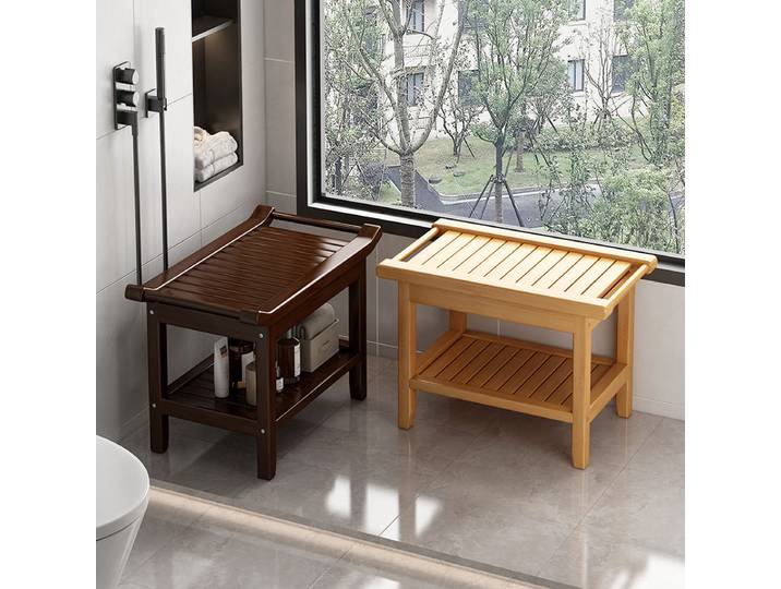 Tabouret de salle de bain, tabouret de bain, tabouret de bain Nanzhu, antidérapant et imperméable, tabouret pour changer de chaussures