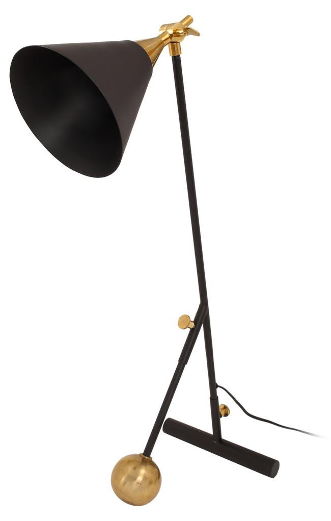 Kendra Home Tafellamp Celeste met bolvormig accent, zwart en goud