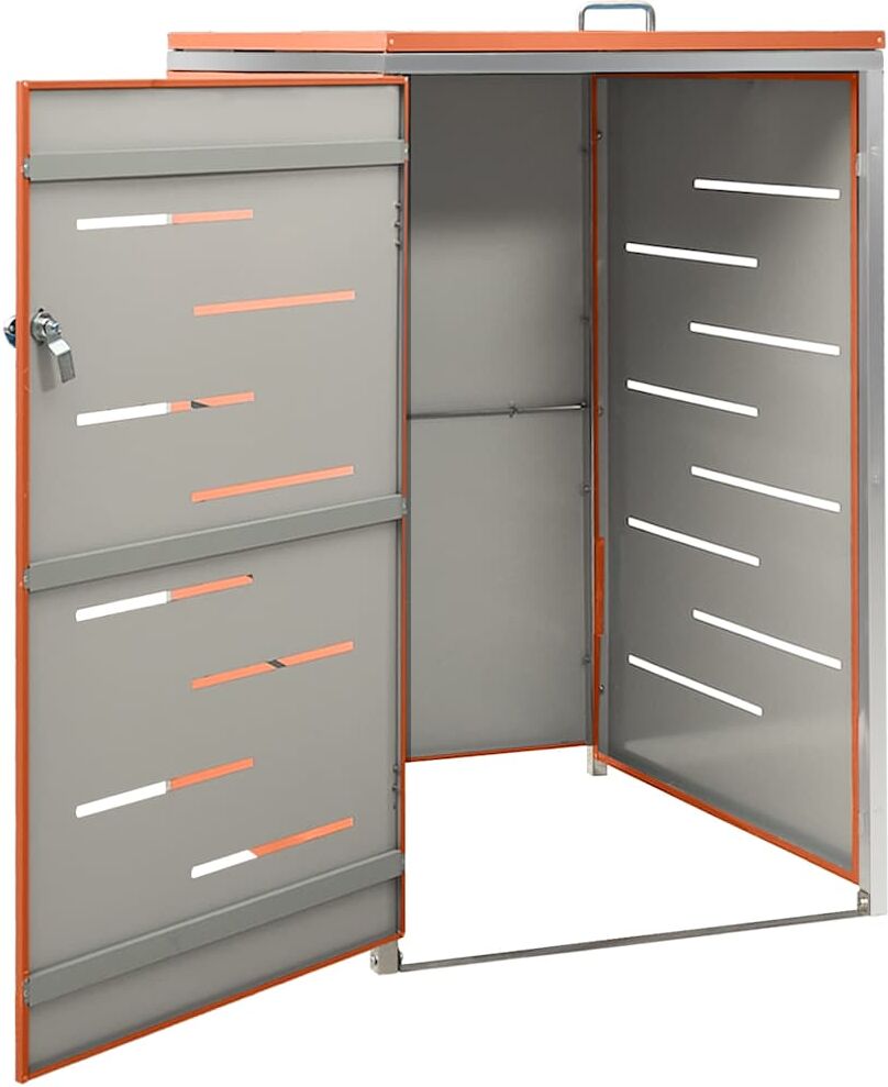 vidaXL Cobertizo para un contenedor basura acero 69x77,5x115 cm Naranja