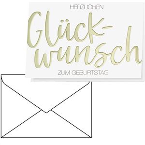 Perleberg Geburtstagskarte 7510216, Klappkarte mit Umschlag, 11,6 x 16,6 cm
