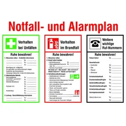 Notfall- und Alarmplan Kunststoff (PVC)