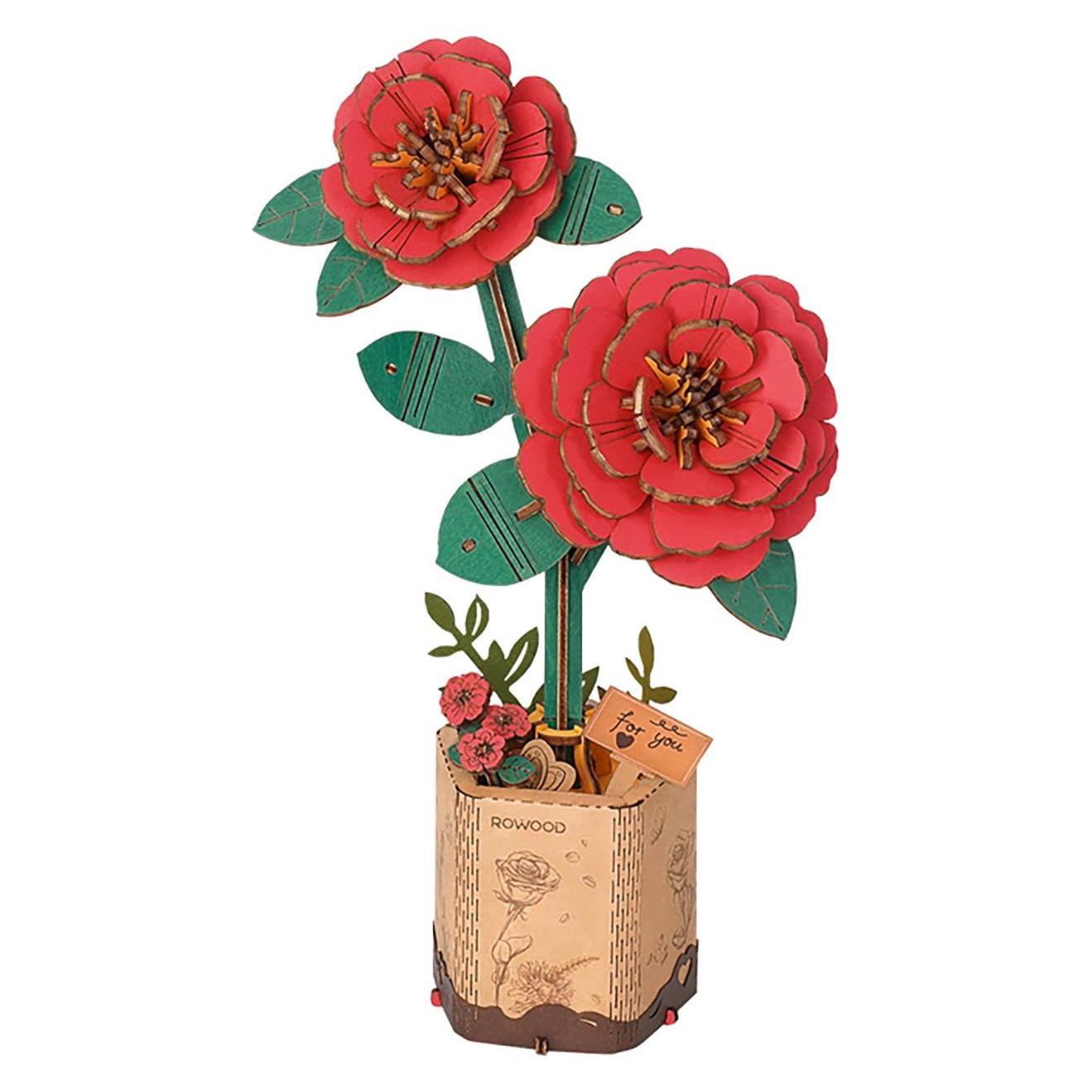 Rowood Rote Kamelien - Holzbausatz Blume (TW031)