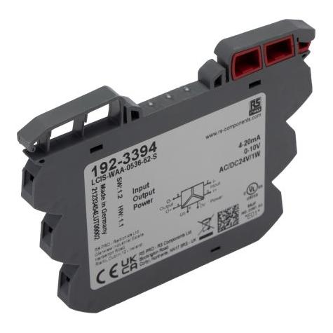 RS PRO Signalwandler, Analoger Signalwandler 24V ac/dc, Strom 4 20mA EIN / Strom, Spannung 0 10V (1923394)