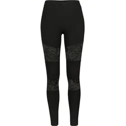Urban Classics, Damen, Tights, Ladies Laces Inset Leggings (M), Schwarz