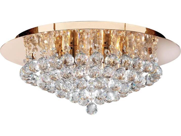 Deckenleuchte, Gold, 45 cm, Kristall, HANNA