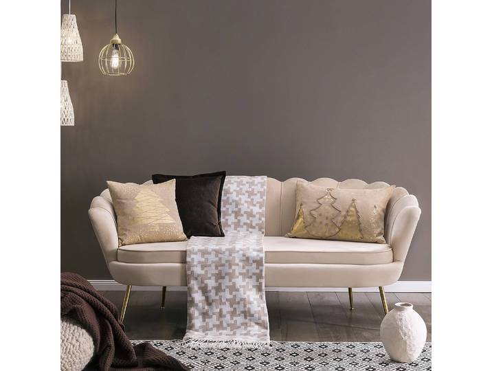 Housse de coussin Winter Wonderland Gris/Anthracite 60 x 1 x 40cm Velours