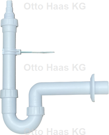 HAAS Geräte-Siphon 1930 DN 40, 1 Kombi-Geräteanschluss 3/4", 1" und G 1", Polypropylen, weiß