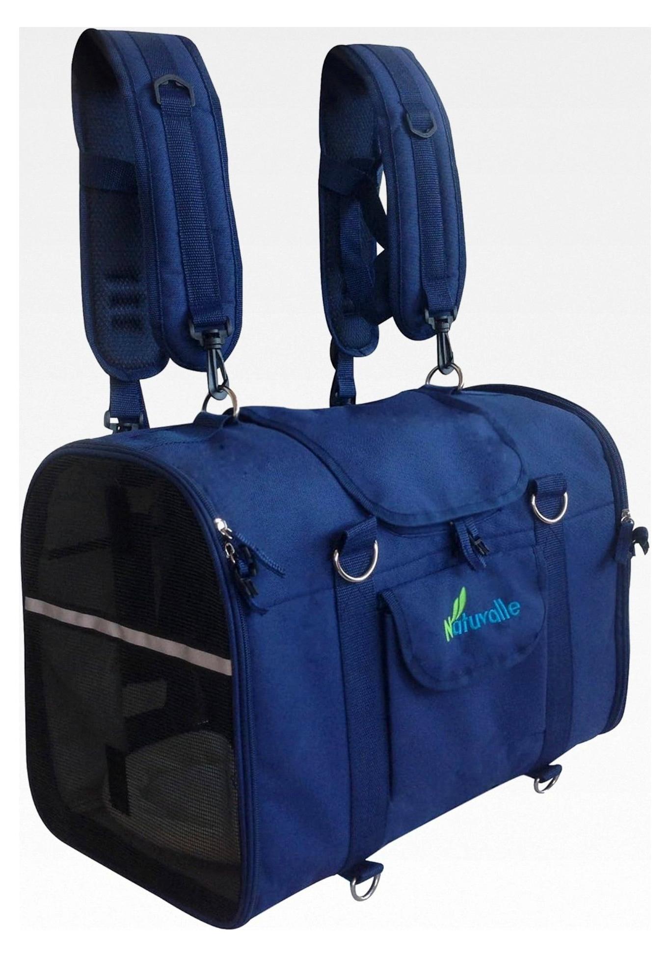 Stabiler 6-in-1 Haustiertransporter, Front-/Brustträger, Schultertasche, Haustier-Handtasche, Autositzbox, weicher Reisetransporter für Hunde und Katzen 45-54 cm
