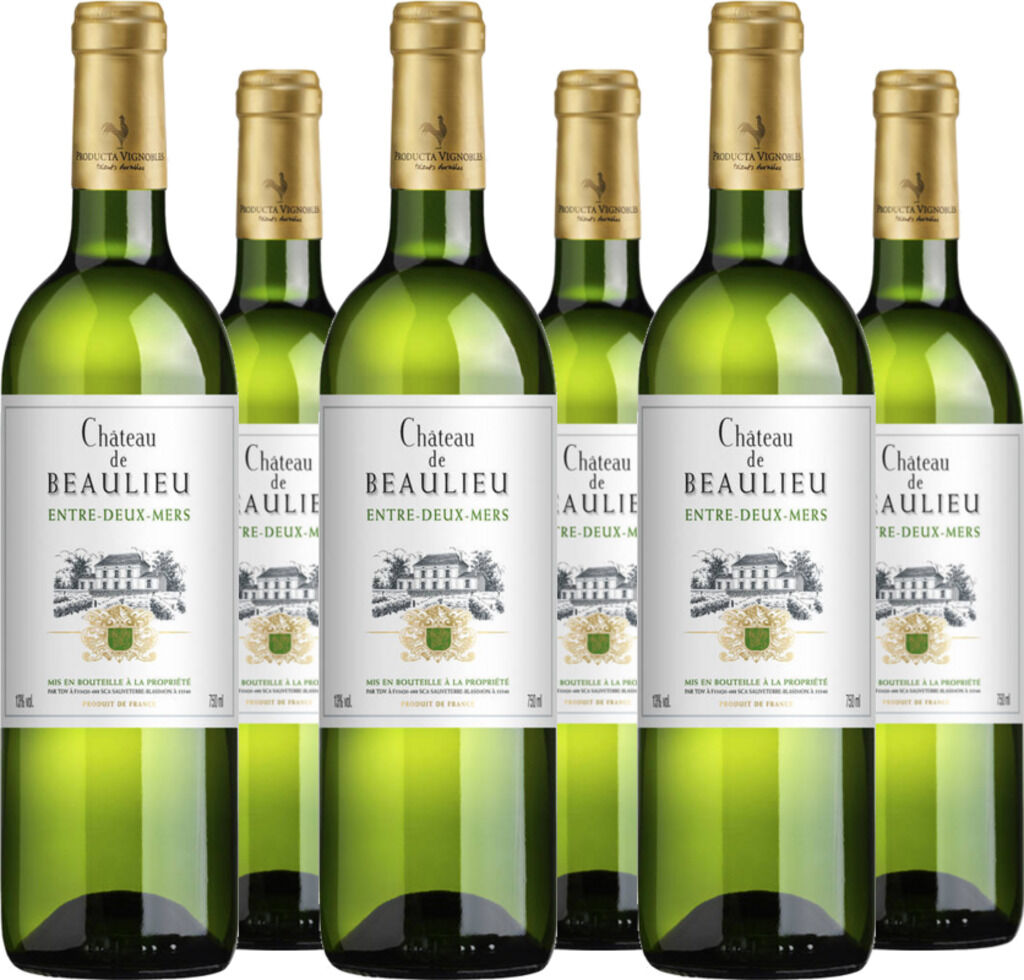 6er Vorteilspaket Château de Beaulieu Bordeaux Entre Deux Mers Blanc AOC 2024 Châteaux de Bordeaux
