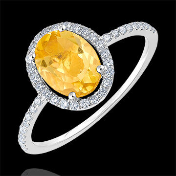 Edenly Ring Eternel Edelweiss - AnaÃ© - 9 Karat WeiÃŸgold -Citrin und Diamanten