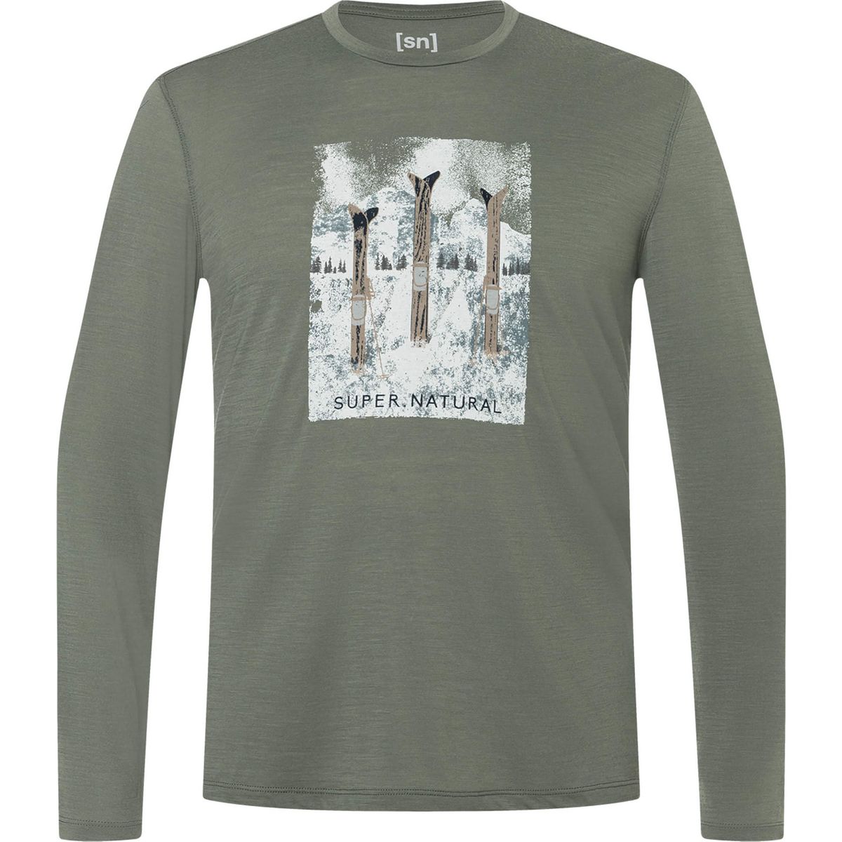 Super.Natural M Triple Ski LS eucalyptus/various (18J) S SNMP0209718JS