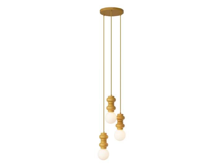 Suspension rétro moutarde avec verre mat 3 lumières - Fedde