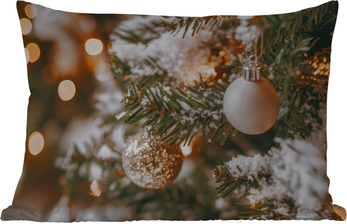 Kerstthema Buitenkussens met Kerstboom en Sneeuw Motief - 50 x 30 cm