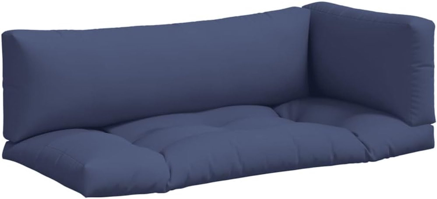 Set van 3 kussens met marineblauwe Oxford-stof en hollow fibre vulling