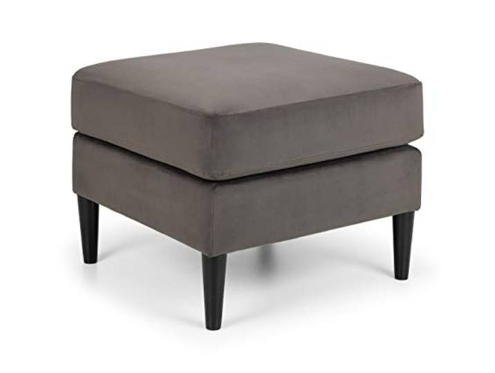 Julian Bowen Hayward Ottomane, grau Moderne Fußstütze für Wohnzimmer, grauer Samtstoff, modernes Design, mit Schaumstoff gepolsterte Sitzfläche