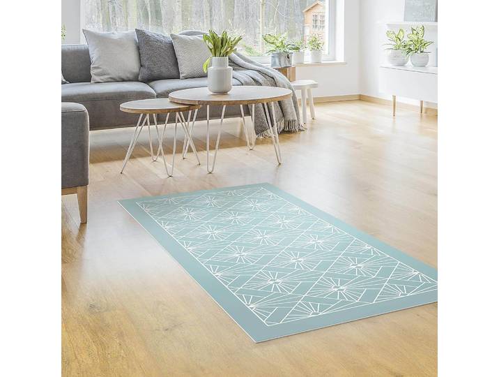 Tapis en vinyle Rayon Art Déco 180 x 90cm Bleu