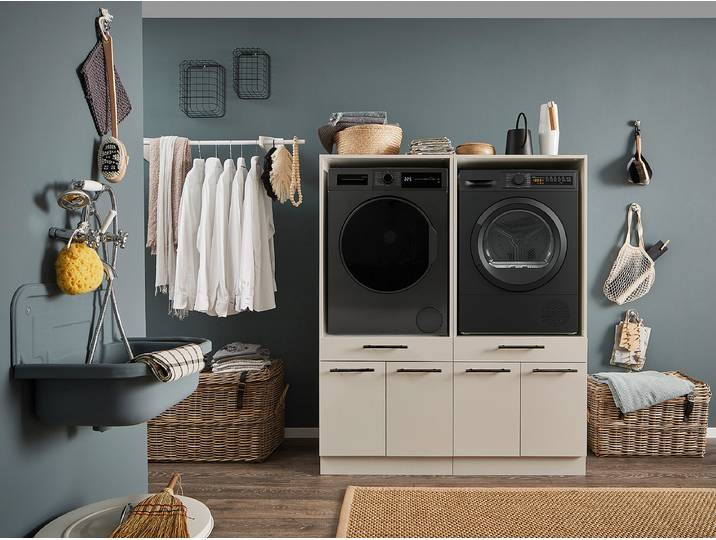 Armoire pour lave-linge B 135cm Beige/Cachemire