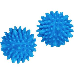 Wenko Trocknerbälle aus Kunststoff, blau, Ø 7 cm, für weiche Wäsche im Wäschetrockner, 2 Stück